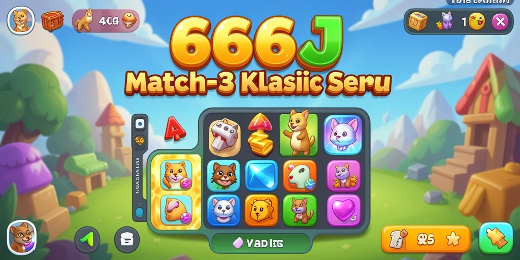 Tampilan menarik permainan Match-3 yang seru.
