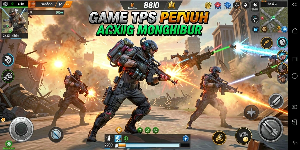 Tampilan gameplay TPS yang mendebarkan dan penuh aksi.