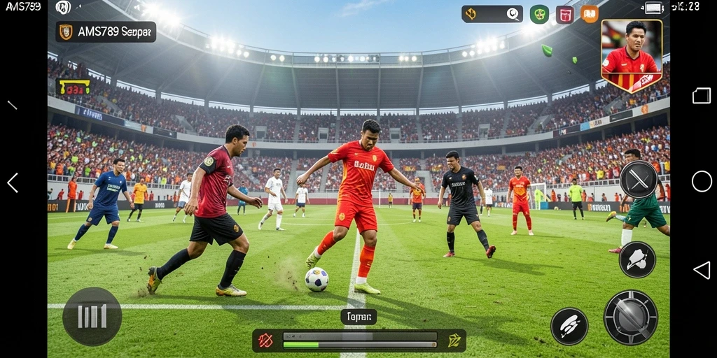 Gameplay seru yang menggambarkan pertandingan sepak bola di AMS789.