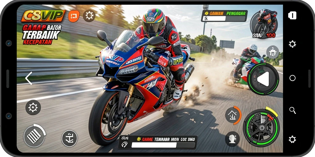 Tampilan gameplay C8VIP yang menegangkan dan cepat.