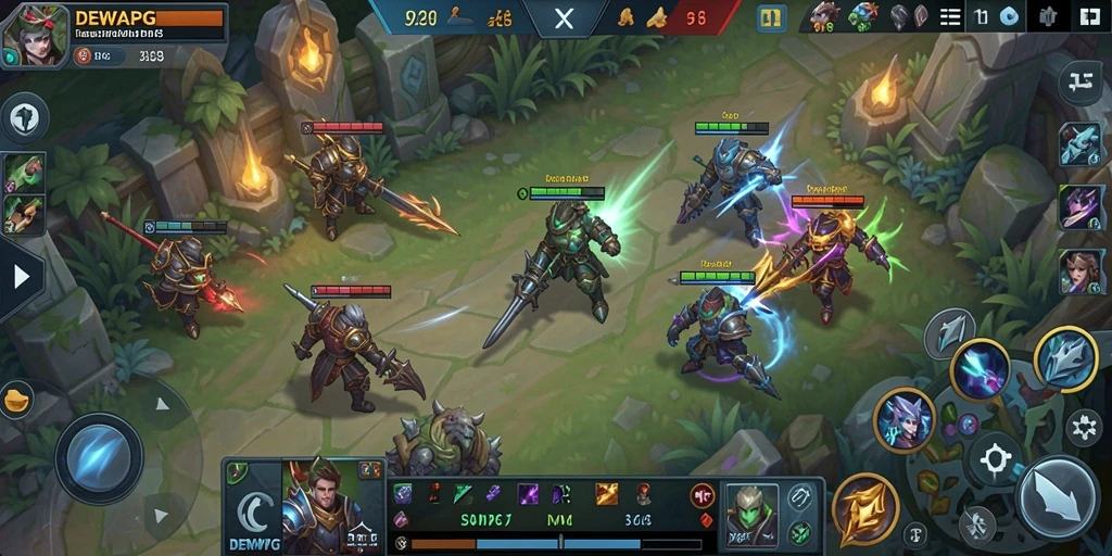Tampilan gameplay seru dan strategis dalam DEWAPG.
