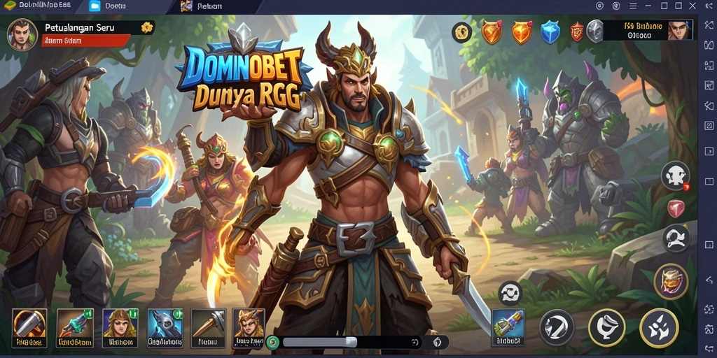 Tangkapan layar utama DOMINOBET menampilkan aksi pertempuran RPG yang mendebarkan.