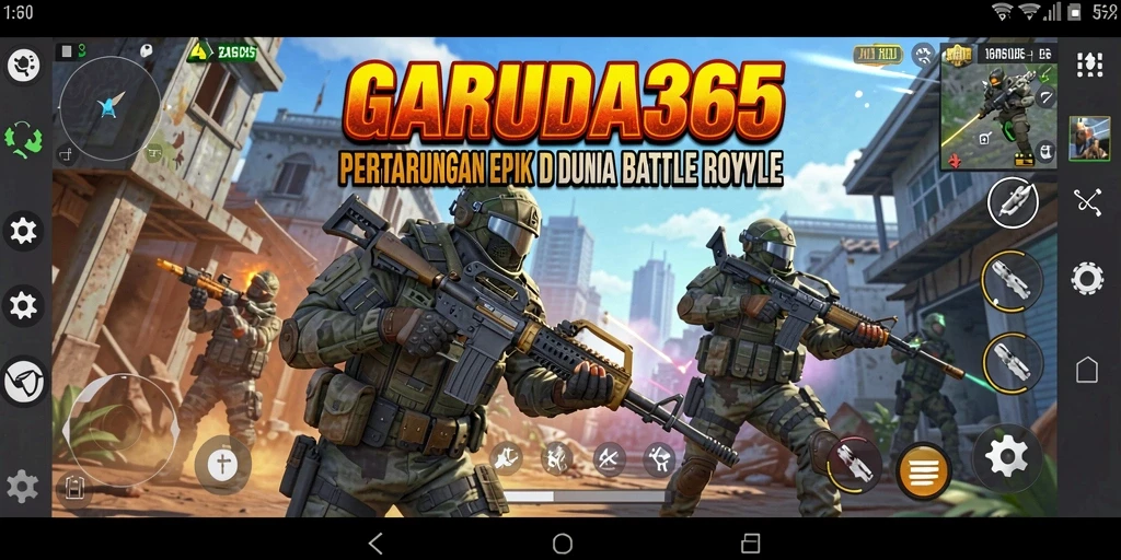 Gameplay seru GARUDA365 dalam pertempuran Battle Royale.