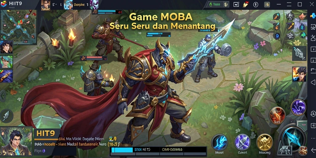 Tampilan menarik dari gameplay seru HIT9 dalam pertarungan MOBA.