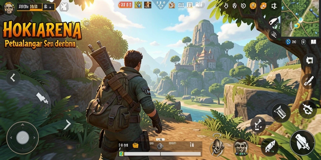 Tampilan gameplay seru dalam dunia terbuka HOKIARENA.