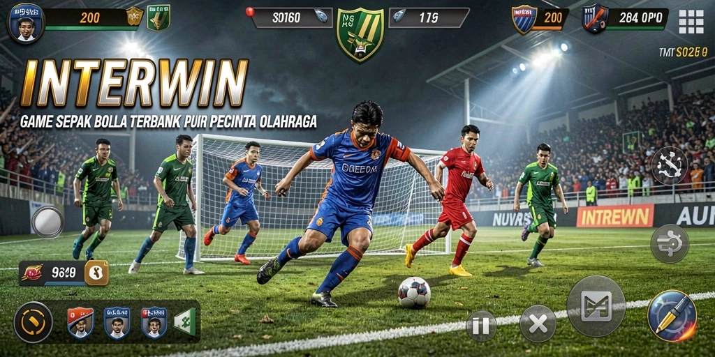 Tampilan gameplay menarik dalam INTERWIN yang menggambarkan aksi di lapangan.