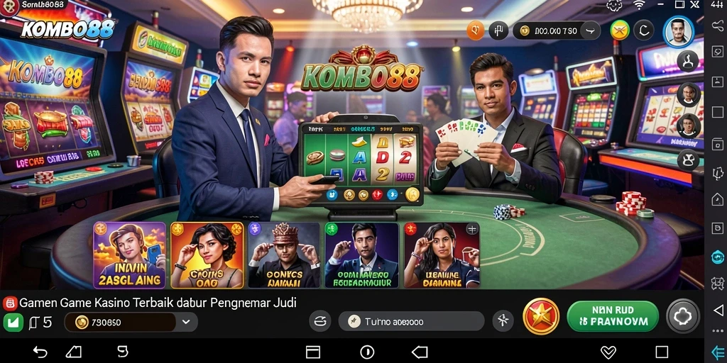 Screenshot gameplay menarik di KOMBO88 menampilkan pengalaman Kasino yang seru.