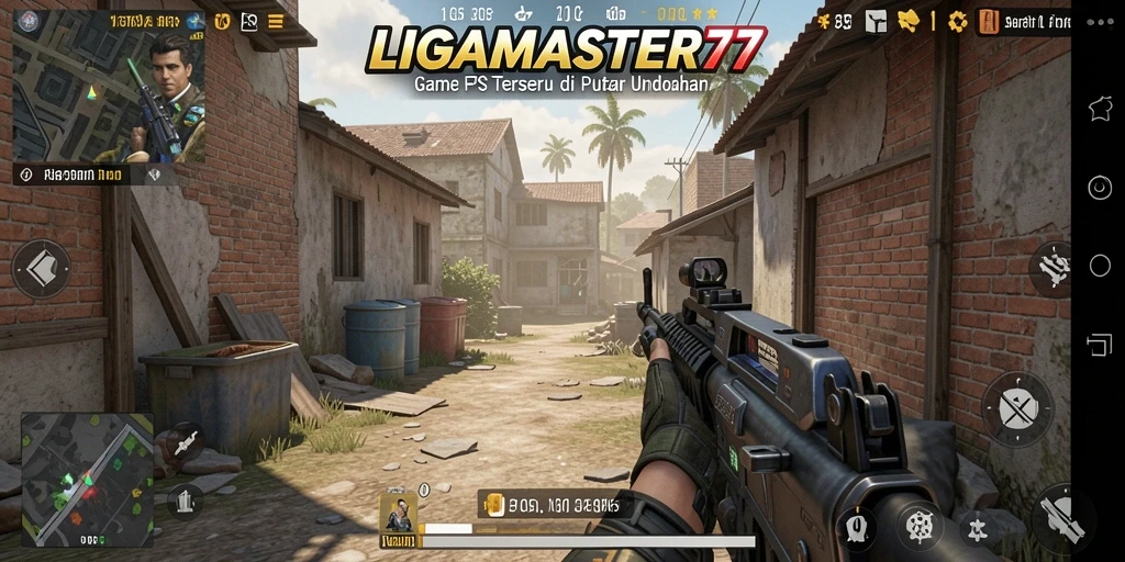 Tangkapan layar gameplay LIGAMASTER77 menunjukkan aksi pertempuran yang intens.