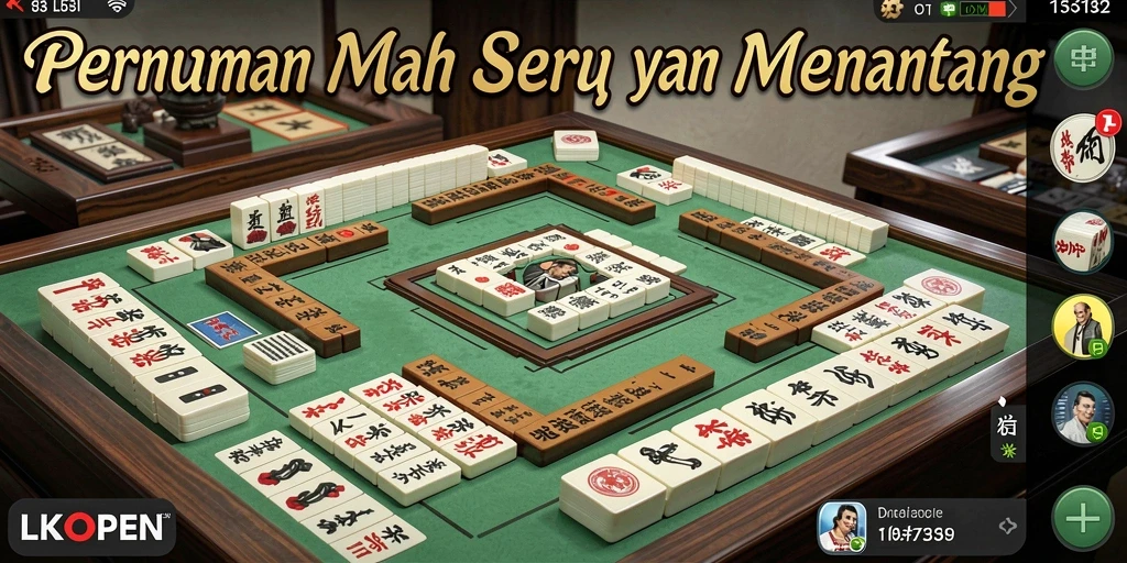Tampilan menarik dari gameplay LKOPEN dalam Mahjong.