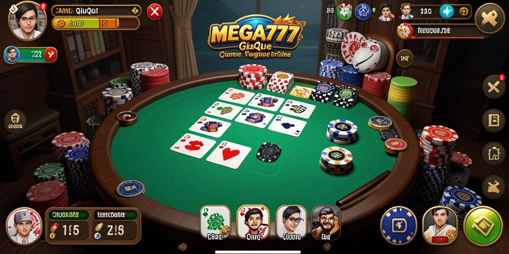 Tangkapan layar gameplay MEGA777 yang menampilkan duel QiuQiu seru.
