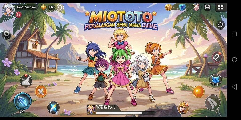 Screenshot gameplay anime menampilkan aksi seru di dalam game.