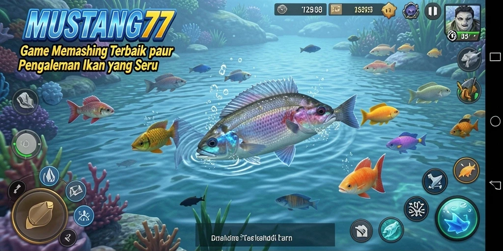 Gameplay seru MUSTANG77 dalam memancing ikan dengan teman-teman.