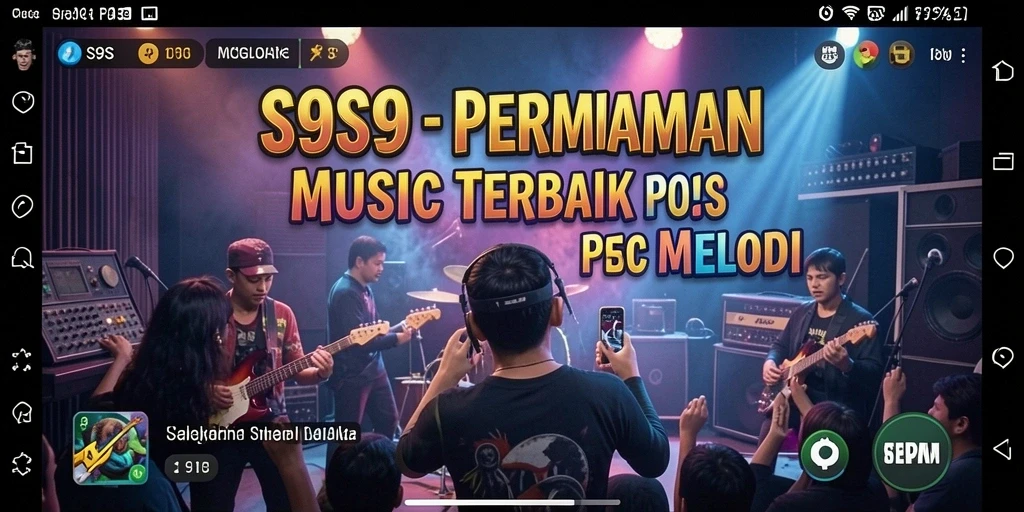 Screenshot gameplay S9S9 menampilkan tantangan musik yang seru.