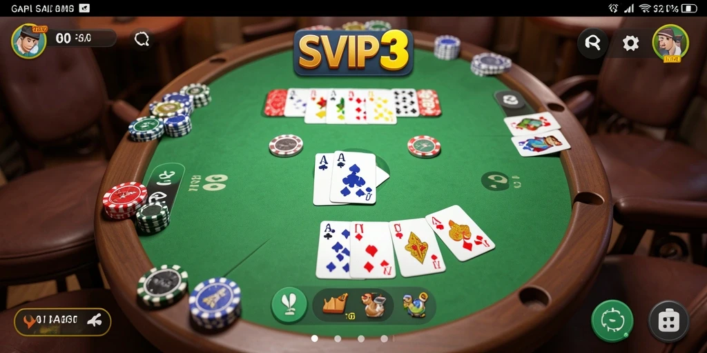 Tampilan utama gameplay Gaple yang seru di SVIP3.