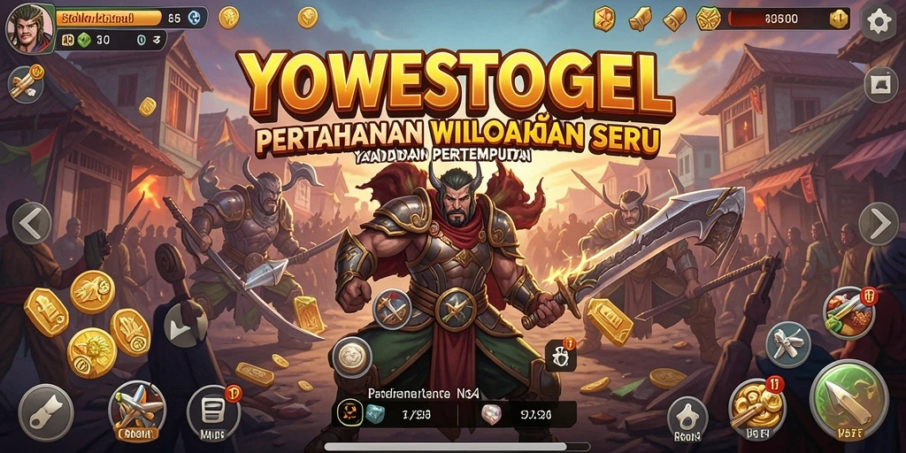 Tangkapan layar gameplay menampilkan pertahanan menara di YOWESTOGEL.